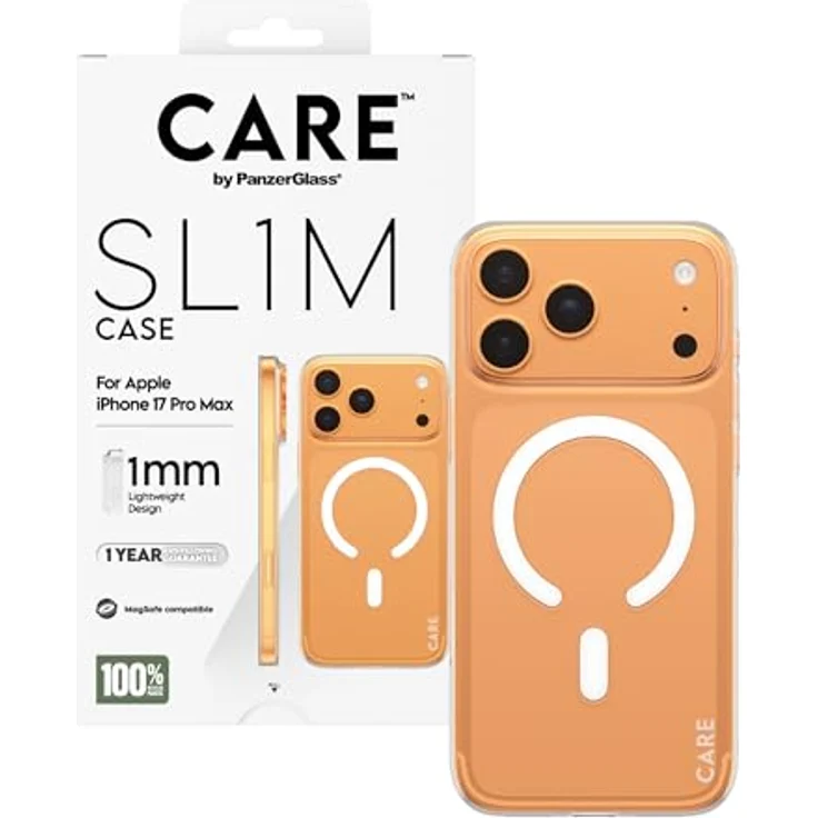 Panzer Glass Care by PanzerGlass SL1M Case Transparent mit MagSafe für iPhone 17 Pro Max, sturzfest und kratzfest aus 100% recyceltem Kunststoff – Bild 5