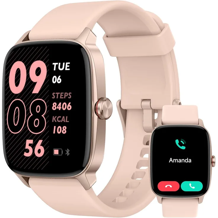 OUKITEL YMZ Smartwatch 1,85 Zoll mit Bluetooth Telefonfunktion, AMOLED Display, SPO2 und Herzfrequenzmonitor, 110+ Sportmodi, IP68 wasserdicht, bis zu 10 Tage Akkulaufzeit