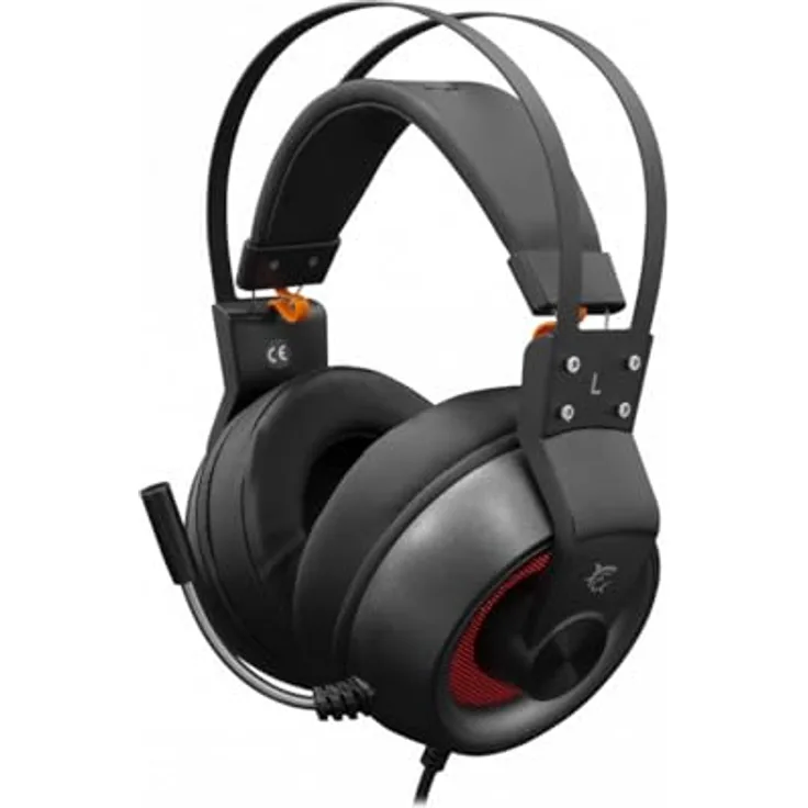 White Shark Caracal GH-1949, Kabelgebundenes Gaming Headset mit LED, 50-mm-Treibern, Memory-Schaum-Ohrpolstern, Rot