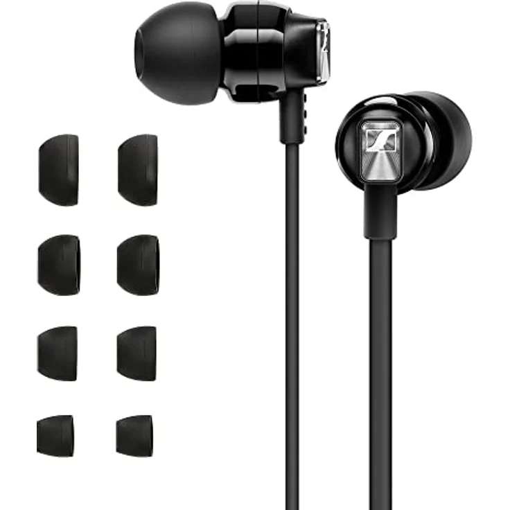 kwmobile 8X Ersatzpolster für Sennheiser CX 300S / CX 6.00BT / Momentum In-Ear - 4 Größen - Schwarz Silikon Ohrstöpsel - Flexibel & Elastisch – Bild 4