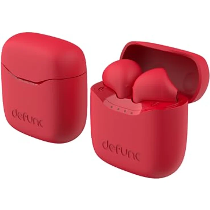 Defunc True Lite Earbuds, Wireless In-Ear Headphones, Red (ANC, 20 h Battery, Black) – Bild 3