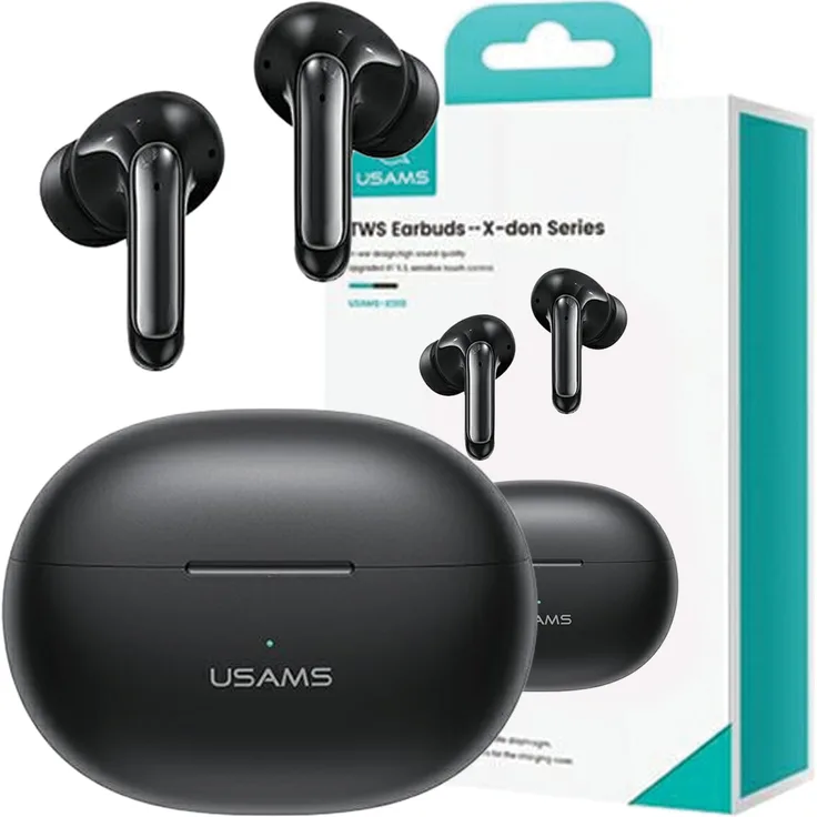 Usams TW S 5.3 X-Don, Bluetooth Kopfhörer mit aktiver Geräuschunterdrückung und Dual-Mikrofon, schwarz