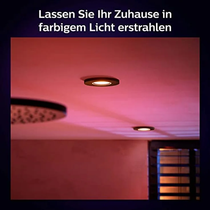 Philips Hue White & Color Ambiance Xamento 3er Deckenspot 3x230lm, schwarz, bis zu 16 Mio. Farben, dimmbar, steuerbar via App, kompatibel mit Amazon Alexa (Echo, Echo Dot) – Bild 5