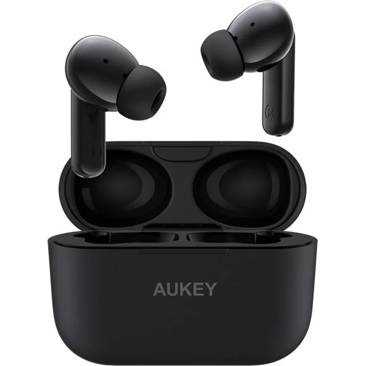 Aukey EP-M1NC, TWS kabellose Kopfhörer mit ANC, 10-mm-Treibern, IPX5 wasserfest, schwarz