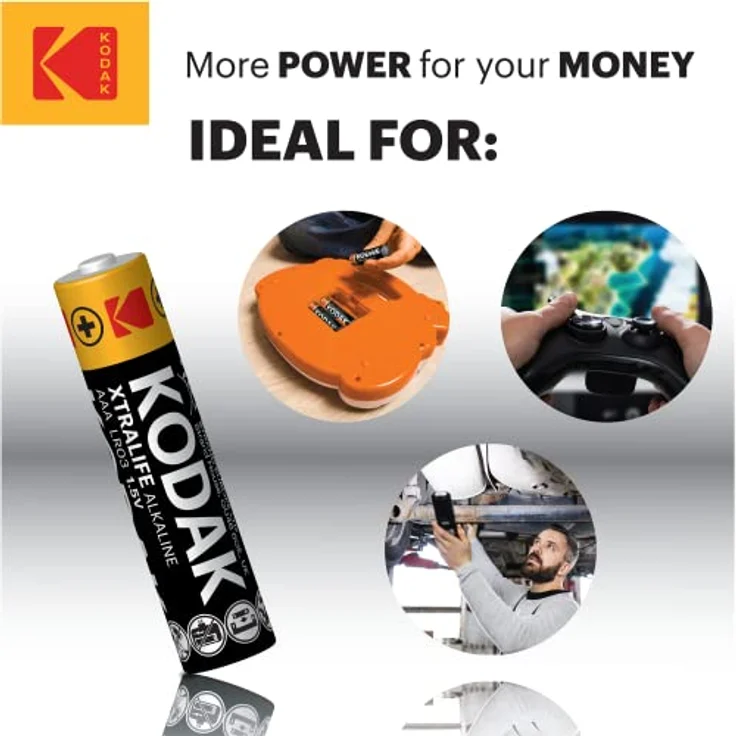 Kodak Xtralife AAA LR3 Alkalibatterien, 10er-Pack, langanhaltende Leistung und auslaufsicher – Bild 5