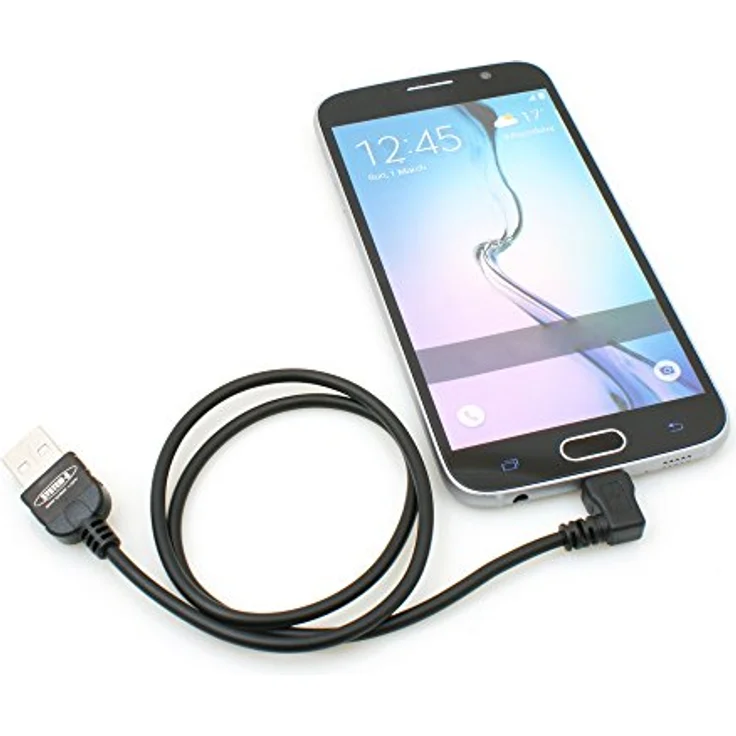 System-S Micro USB 2.0 Kabel gewinkelt 90 Grad Winkelstecker (Links-Male) Adapter, 50 cm – Bild 3
