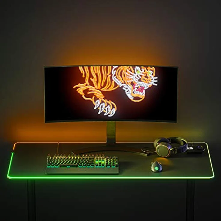 SteelSeries QcK 3XL Prism RGB - Gaming-Oberfläche - Optimiert für Kapillarproben - 2 Zonen RGB-Beleuchtung – Schwarz - (1220mm x 590mm x 3mm) – Bild 5