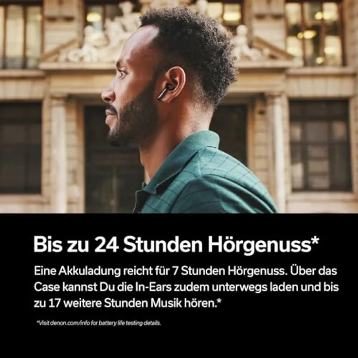 Denon AH-C500W, True Wireless In-Ear-Kopfhörer mit IPX4 Wasserresistenz, Multipoint-Konnektivität und kabellosem Laden – Schwarz – Bild 2