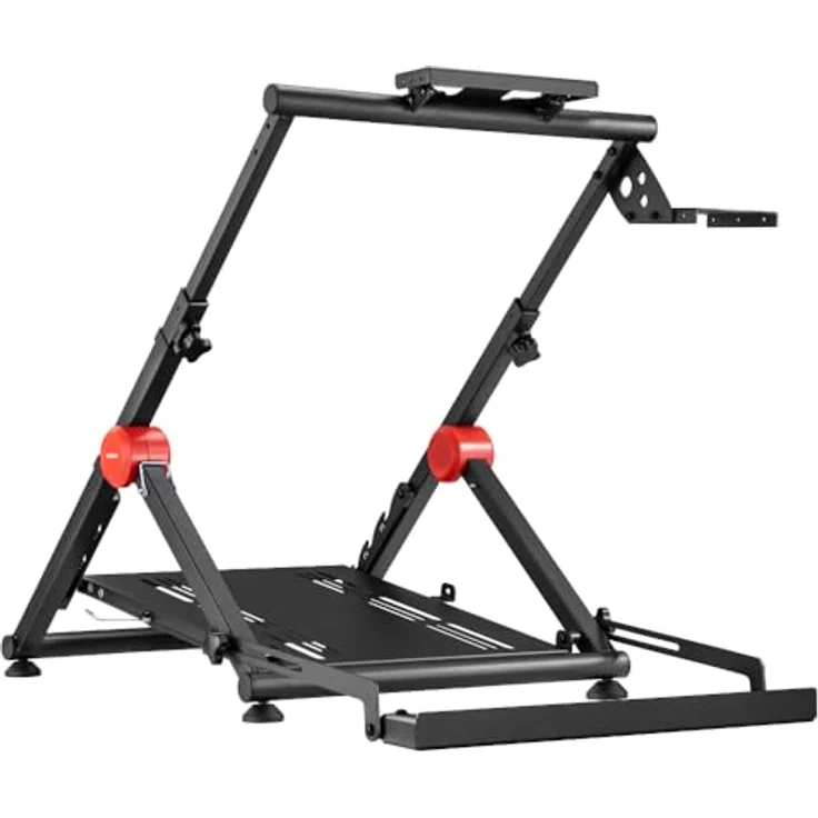 OPLITE Wheel stand GT PRO - Universalhalterung für Lenkrad Force-Feedback, Kettenradgarnitur und Getriebe, kompatibel mit allen Logitech-, Thrustmaster- und Fanatec-Produkten, ergonomisches und faltbares Design, starrer und stabiler Pedalunterstützung, Getriebeträger, Kabelmanagement, 3M Skid – Bild 3