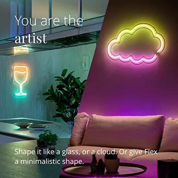 Twinkly Flex – App-gesteuerter Flexibler Lichtschlauch mit RGB (16 Millionen Farben) LEDs. 3 Meter. Weißer Kabel. Innen Smart Home Dekoration Licht - Preisvergleich – Bild 5