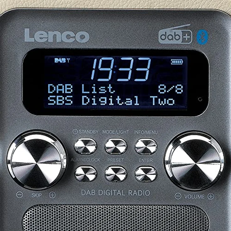 Lenco PDR-051 DAB+- FM-Radio, USB, Bluetooth, Akku-Funktion Taupe-Silber – Bild 4