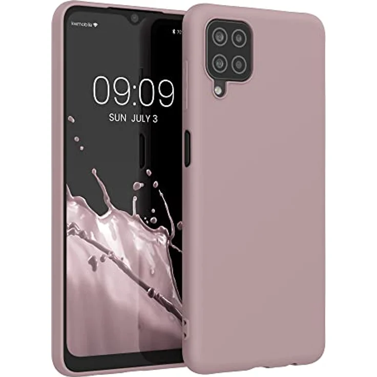 kwmobile Hülle kompatibel mit Samsung Galaxy A12 - weiches TPU Silikon Case für kabelloses Laden - Nude Lilac – Bild 1