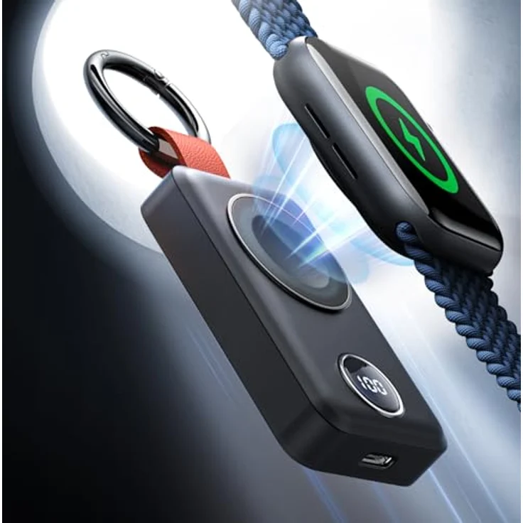 JOYROOM JR-WQW01, kabellose Powerbank 2000mAh 3W für Apple Watch, schwarz mit Digitalanzeige und Schnellladefunktion – Bild 7