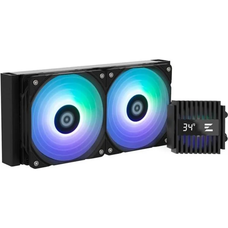 Zalman ALPHA2 24 Black, CPU Wasserkühler für Intel 14. Gen und AM5, mit ARGB-Beleuchtung und 120 mm Radiallüfter, Schwarz