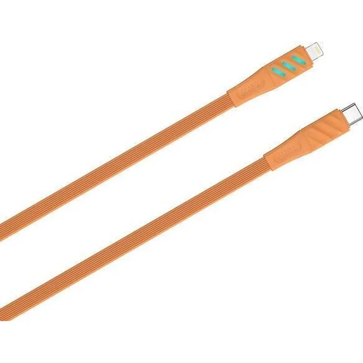 Havit HVCB6255, 1 m Typ C Ladekabel mit Lightning-Anschluss, orange, 27W PD-Ladeprotokoll, LED-Anzeige