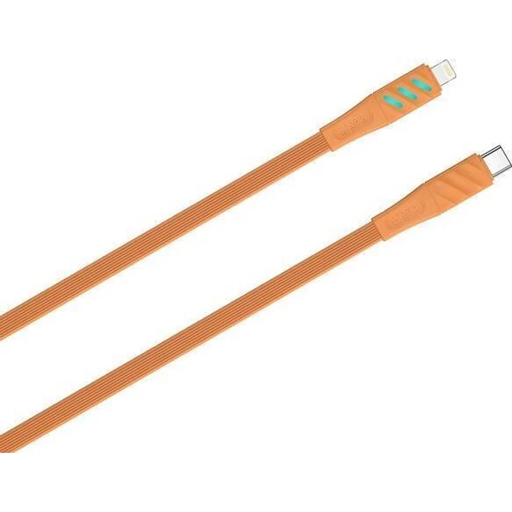 Havit HVCB6255, 1 m Typ C Ladekabel mit Lightning-Anschluss, orange, 27W PD-Ladeprotokoll, LED-Anzeige