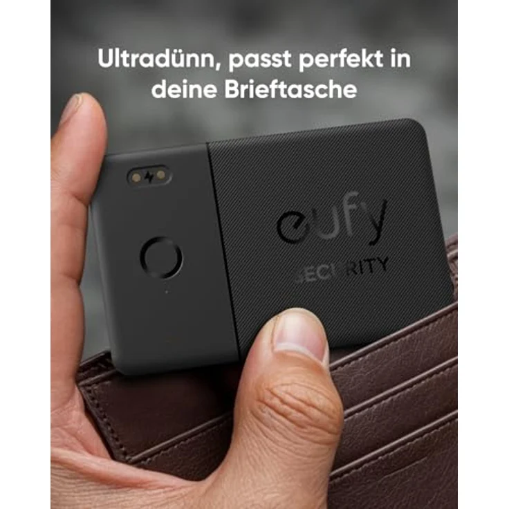 eufy SmartTrack-Karte E30, Wiederaufladbarer Bluetooth-Tracker, wasserabweisend, schwarz, kompatibel mit Apple "Wo ist?" – Bild 4
