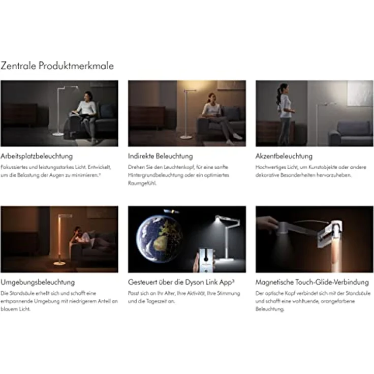 Dyson Solarcycle Morph LED Stehlampe Wohnzimmer 4in1, Stehleuchte schwarz - 125 x 46,5 x 30,1 cm, Lampe Leuchte – Bild 5