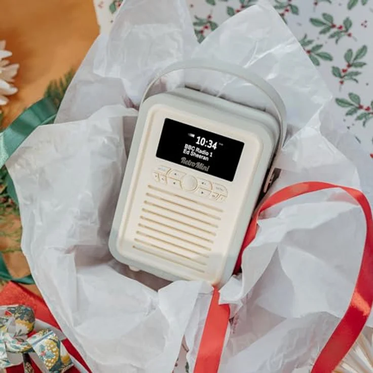 VQ Retro Mini DAB/DAB+ Digital- und FM-Radio mit Bluetooth und Weckfunktion - Hellgrau – Bild 7