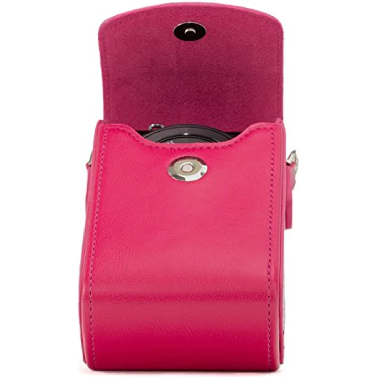 MegaGear MG1429 Panasonic Lumix DC-ZS200, TZ200, Leica C-Lux Leder Kameratasche mit Trageriemen - Rosa – Bild 9