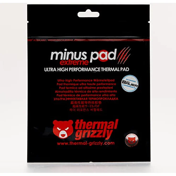Thermal Grizzly Minus Pad Extreme Thermopad - Selbstklebend, Silicone Thermal Pad - Leitet die Wärme und kühlt Ihrer heiße PC Komponenten oder Ihrer Konsole ab (100 × 100 × 1,5 mm) – Bild 4