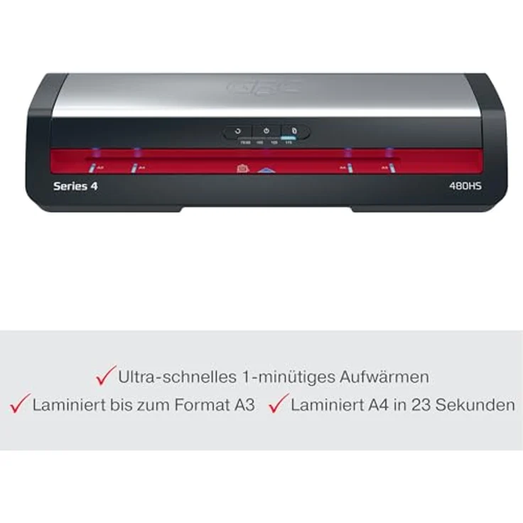 GBC Laminiergerät 480HS, Hochgeschwindigkeits-Laminierer A3 mit 800 mm/min, 75-175 µm Folienstärke, EU Version, automatische Abschaltung – Bild 7