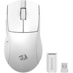 Redragon M916W-LIT-1K, Kabellose Gaming-Maus mit 4000 DPI, Weiss, 3 Verbindungsmodi und 5 programmierbaren Tasten