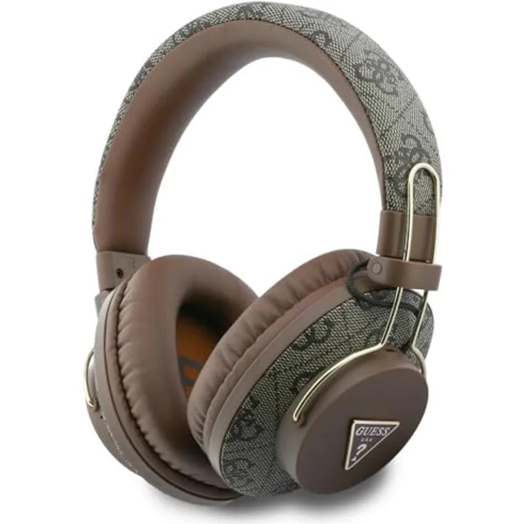 CG MOBILE Guess Dreieck-Logo Bluetooth ENC Over-Ear-Kopfhörer, braun, mit 45 Stunden Akkulaufzeit und IPX4 Schutzart