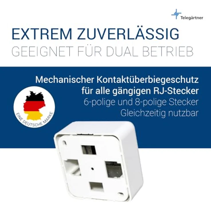 Telegärtner Netzwerkdose Aufputz Unbestückt, 2-fach modulare Anschlussdose, alpinweiß, 80 x 80 mm, IP20 – Bild 3