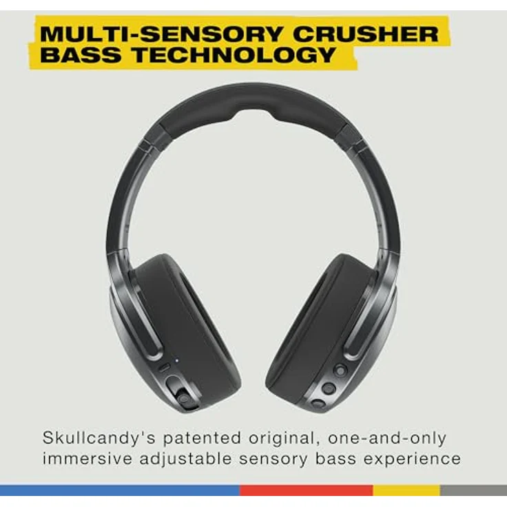 Skullcandy Crusher 540 Active, kabelloser Bluetooth-Kopfhörer mit schallisolierender Over-Ear-Passform, multisensorischem Bass, 40 Stunden Akkulaufzeit, schweiß- und wasserresistent - Coal – Bild 2