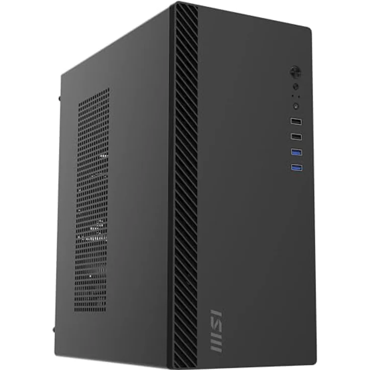 MSI PRO SHIELD M100P, Midi-Tower PC-Gehäuse mit mattschwarzer Oberfläche, 1 vorinstallierter Lüfter, geeignet für Micro-ATX-Motherboards – Bild 2