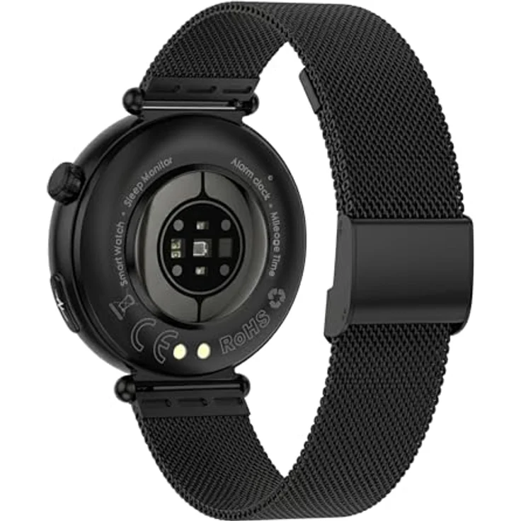 Knauermann PRO 4 MINI (2026) Gesundheitsuhr, EKG, Blutdruck, Puls, Blutsauerstoff, Schlafanalyse, Telefonie, IP67, Rund Schwarz, 41 mm AMOLED-Display – Bild 4