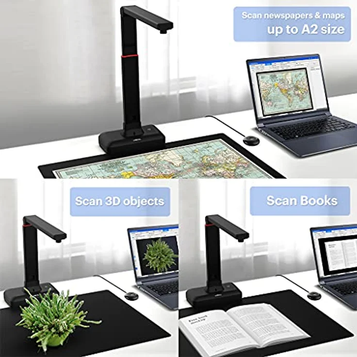 Viisan S21 A2 Overhead-Scanner für Großformatige Dokumente & Bücher bis DIN-A2, 23MP Auflösung, OCR Texterkennung, Twain - Windows & Mac – Bild 7