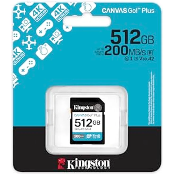 Kingston Canvas Go Plus SDXC Speicherkarte Gen4 200MB/s C10 UHS-I U3 V30 512GB-SDG4/512GB – Bild 3