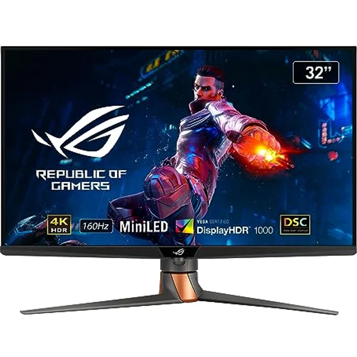 ASUS ROG Swift PG32UQXR 32 Zoll 4K UHD Gaming Monitor - 160 Hz, 1ms GtG, Adaptive Sync, FreeSync, DisplayHDR 1000 - Fast-IPS FALD, Quantum Dot, Schwarz – Bild 1