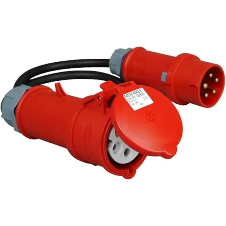 Kopp 147504007 CEE Adapterleitung, CEE Stecker 16 A/Kupplung 32 A, langlebig und von guter Qualität