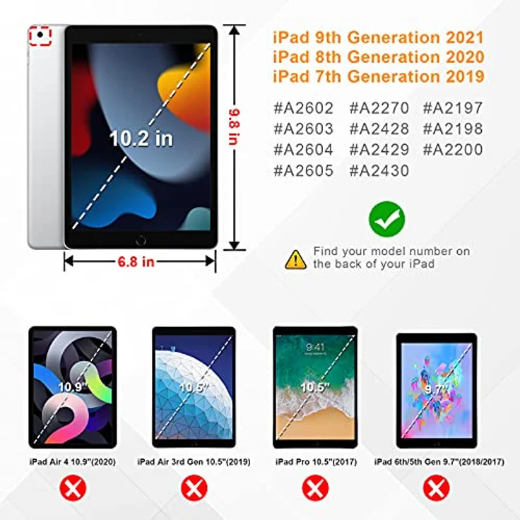 Fintie Hülle für iPad 9. Generation 2021/8. Gen 2020/7. Gen 2019 10.2 Zoll mit Stifthalter, ultradünne leichte Schutzhülle mit transparenter Rückseite und Auto Schlaf/Wach Funktion, Champagner – Bild 2
