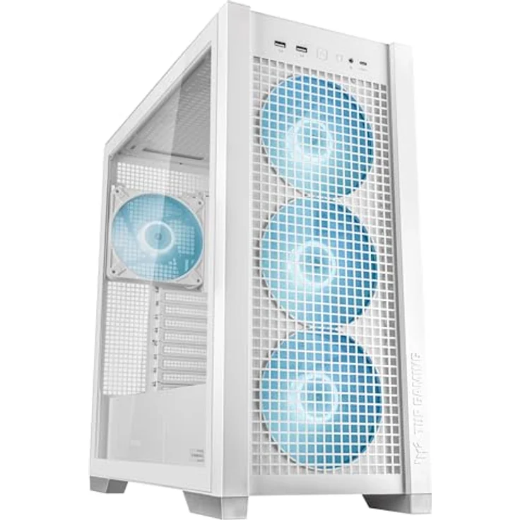 ASUS TUF Gaming GT302 ARGB White Mid-Tower-ATX-Gehäuse mit 4X 140 x 28-mm-ARGB-Lüftern und Mesh-Frontpanel – Bild 1