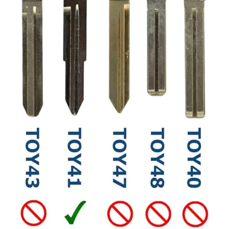 mt-key Auto Schlüssel 2 Tasten Set TOY41 für Toyota, inklusive CR2016 Knopfzelle und Tastenfeld, passend für MR2, Yaris, Verso, Corolla, Celica – Bild 2
