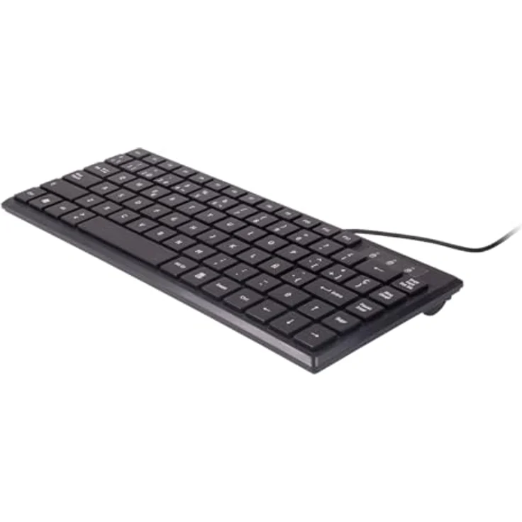 Unykach KB302 Mini Ultraflache Tastatur, 83 Tasten, leise, mattschwarz, USB-Anschluss, spanisches QWERTY-Layout, universelle Kompatibilität – Bild 1