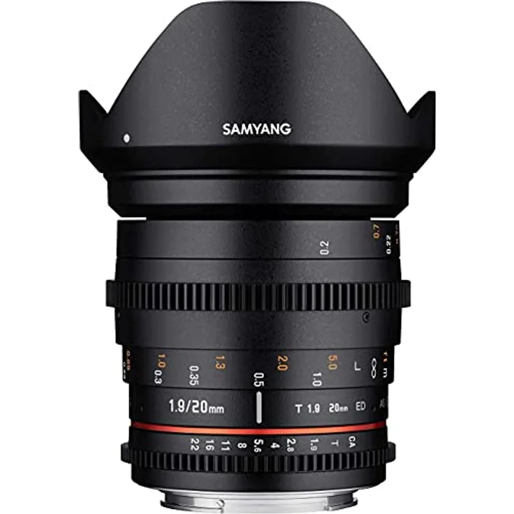 Samyang 20-1,9 Objektiv Video DSLR Nikon F manueller Fokus Videoobjektiv 0,8 Zahnkranz Gear, Weitwinkelobjektiv schwarz – Bild 4