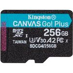 Kingston Canvas Go Plus microSDXC Speicherkarte Gen4 200MB/s A2 U3 V30 256GB, Einzelpaket, Schwarz