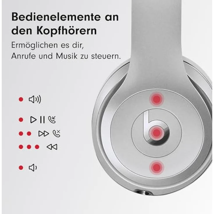 Beats Solo3 (keine Geräuschunterdrückung, 40 h, Kabellos), Kopfhörer, Silber – Bild 7