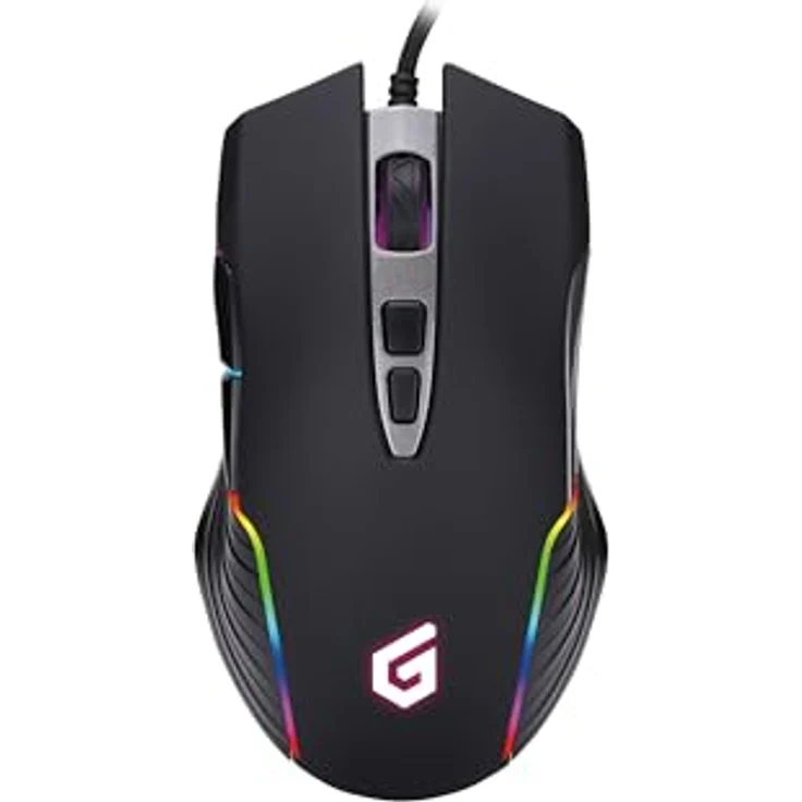 Conceptronic DJEBBEL03B 7D Gaming USB-Maus, 7200 DPI, RGB-LED-Beleuchtung, ergonomisches Design, für Rechtshänder – Bild 2