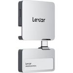 Lexar Professional Go Portable SSD mit HUB 1TB, ultrakompakt, bis zu 1050MB/s Lesen und 1000MB/s Schreiben, USB 3.2 Gen 2, für iPhone 15/16, Silber