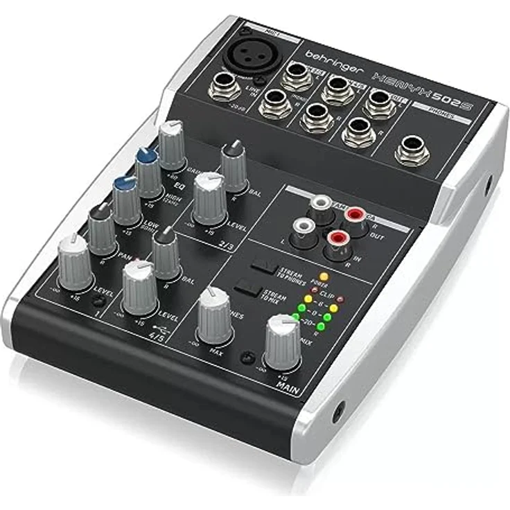 Behringer XENYX 502S Premium-Analogmixer mit 5 Eingängen und USB-Streaming-Schnittstelle, Schwarz – Bild 3