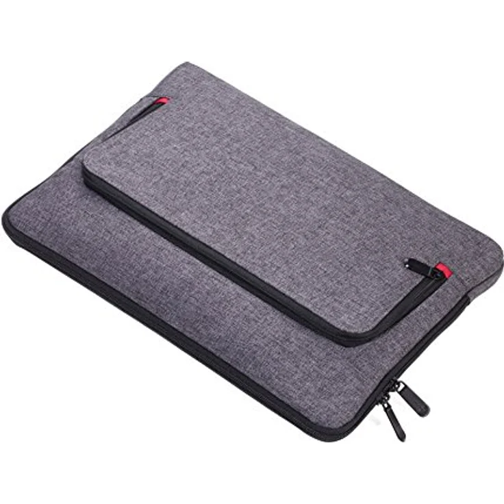 TROIKA MON CARRY IPC70/GY, Portfoliotasche für iPad Pro bis 13'', Reißverschluss, mit Fach für Dokumente und Zubehör, elastisches Bändersystem, grau – Bild 1