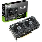 ASUS Dual GeForce RTX 4060 Ti SSD OC Edition 8GB GDDR6 Gaming Grafikkarte (NVIDIA GeForce RTX4060Ti DLSS 3, integrierter M.2 SSD Steckplatz, 1x HDMI 2.1a, 3X DisplayPort 1.4a, DUAL-RTX4060TI-O8G-SSD)