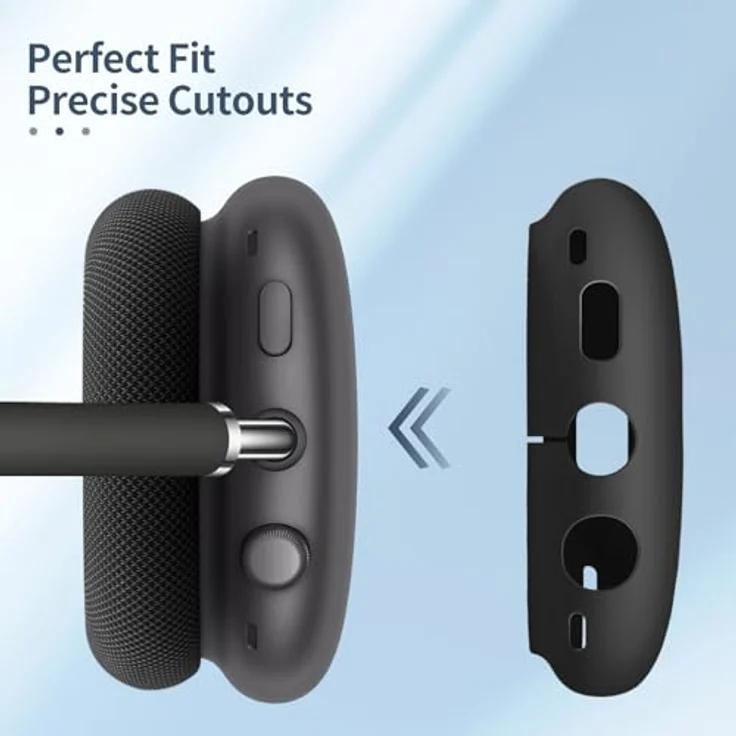 Fintie 3-in-1 Silikonhülle für AirPods Max 2 (2026) & AirPods Max 1 (2020/2024), Kratzfeste Schutzhülle für Ohrpolster, Ohrmuscheln und Kopfbügel, Soft-Touch Material, Schwarz – Bild 4