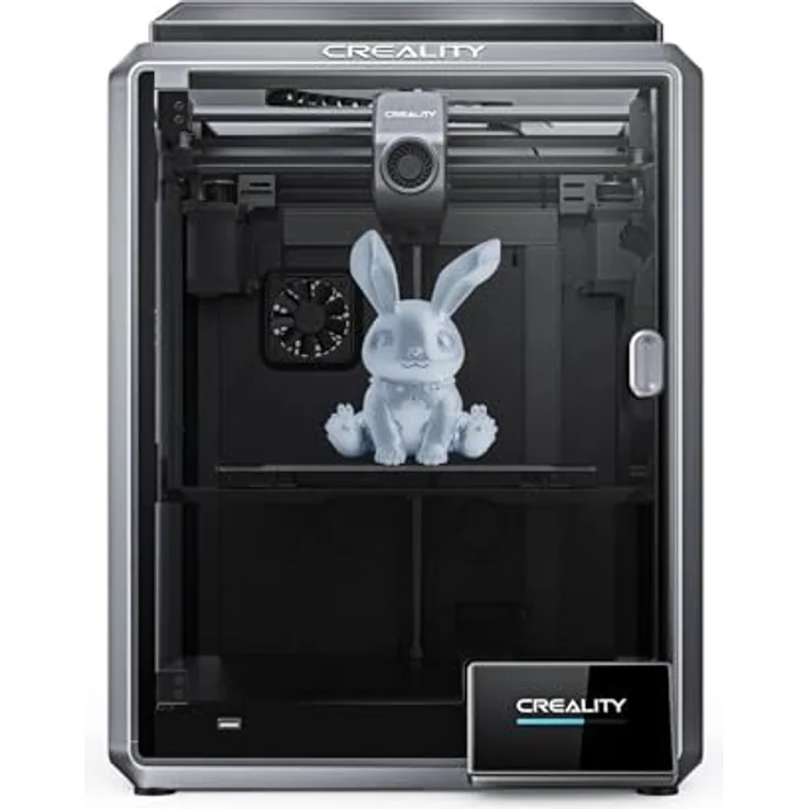 Creality 3D K1 3D-Drucker mit max. 600mm/s Geschwindigkeit, Doppelventilator-Kühlungsmodell, integriertem Druckgussrahmen und intelligentem Steuerungsanschluss - Schwarz